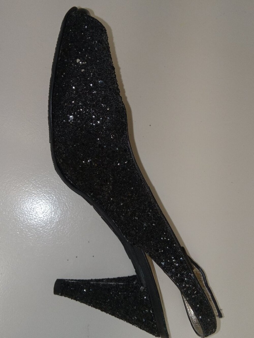 Ron White Black Sparkly Slingback-Sz 41- AS IS